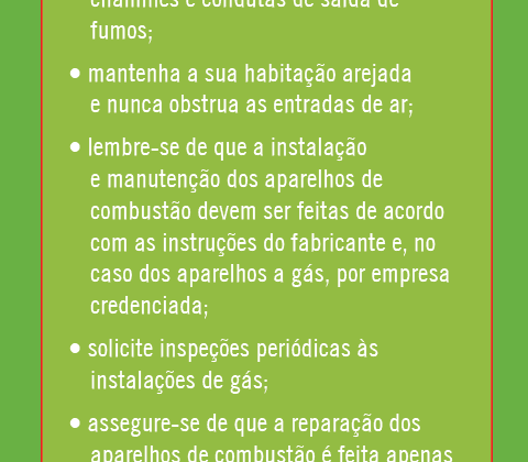 Evite a intoxicação por monóxido de carbono